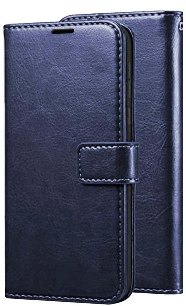 Blue_Artificial_Leather_Realme_6_Pro_Flip_Cover