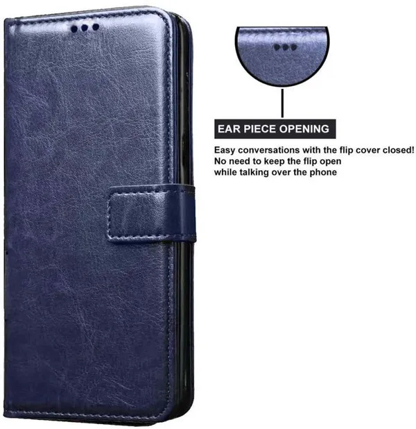 Blue_Artificial_Leather_Realme_6_Pro_Flip_Cover