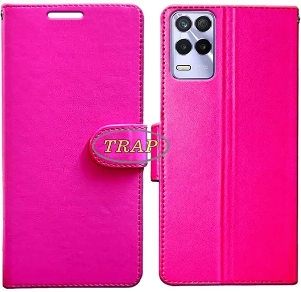 Pink_Artificial_Leather_Realme_8S_5G_Back_Cover