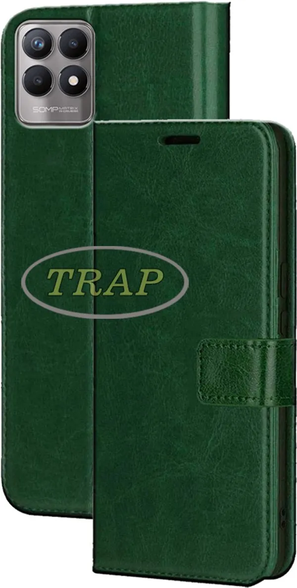 Green_Artificial_Leather_Realme_8i_Back_Cover