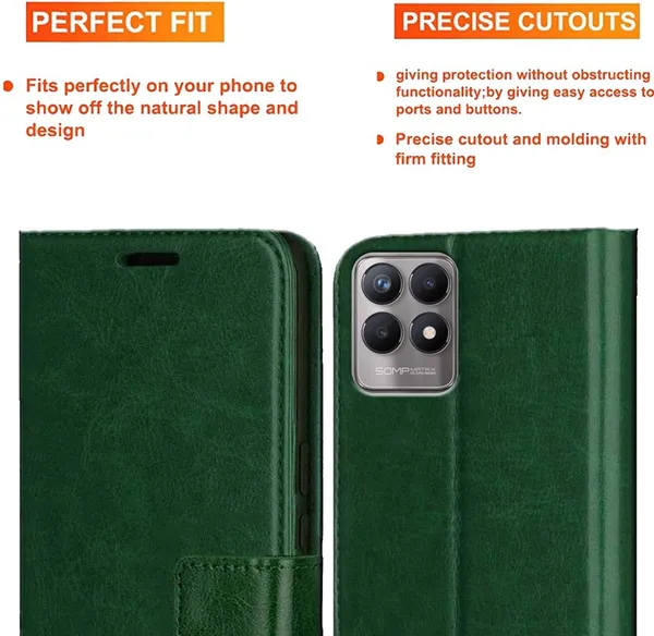 Green_Artificial_Leather_Realme_8i_Back_Cover