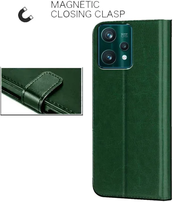 Green_Artificial_Leather_Realme_9_Pro_5G_Back_Cover