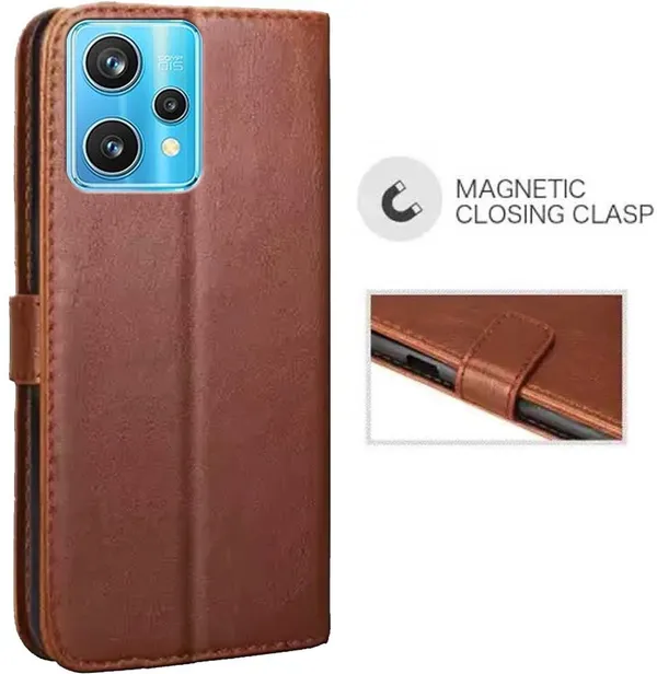 Brown_Artificial_Leather_Realme_9_Pro_Plus_Back_Cover