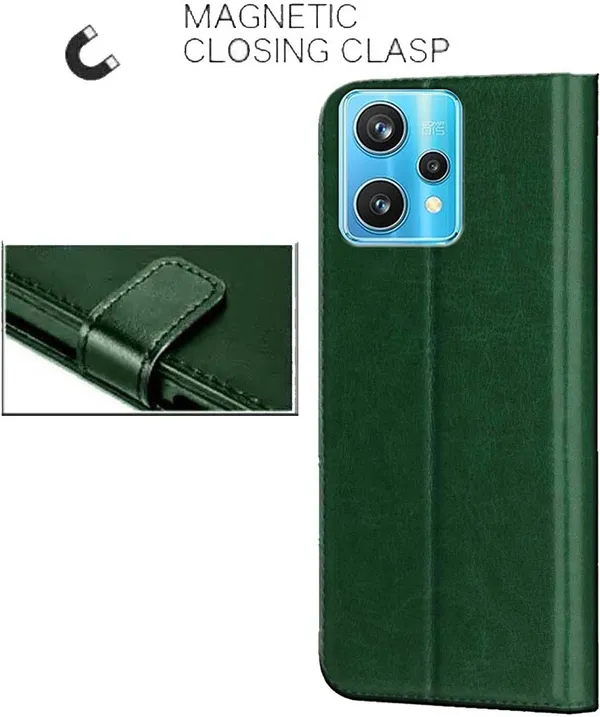 Green_Artificial_Leather_Realme_9_Pro_Plus_Back_Cover