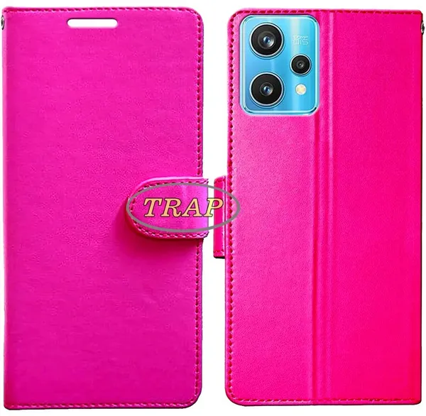 Pink_Artificial_Leather_Realme_9_Pro_Plus_Back_Cover