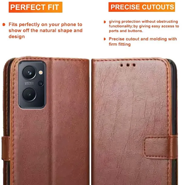 Brown_Artificial_Leather_Realme_9i_Back_Cover