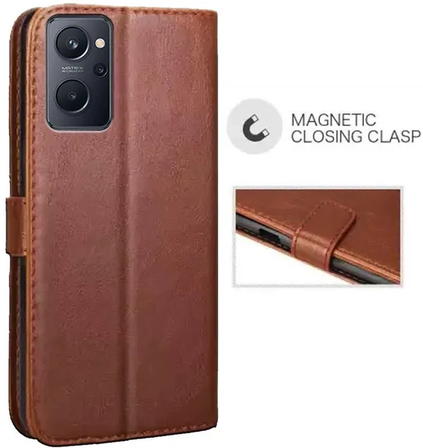 Brown_Artificial_Leather_Realme_9i_Back_Cover