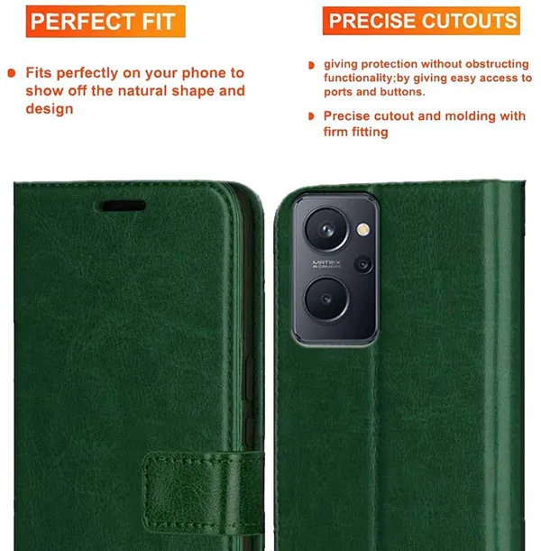 Green_Artificial_Leather_Realme_9i_Back_Cover