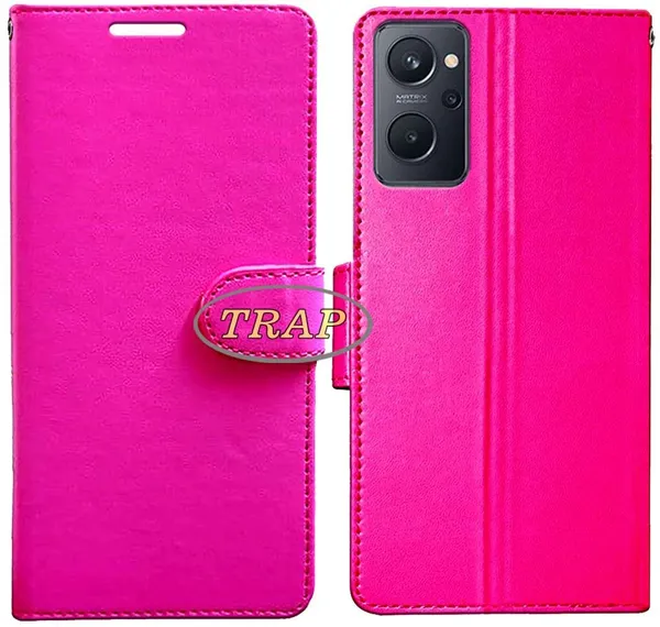 Pink_Artificial_Leather_Realme_9i_Back_Cover