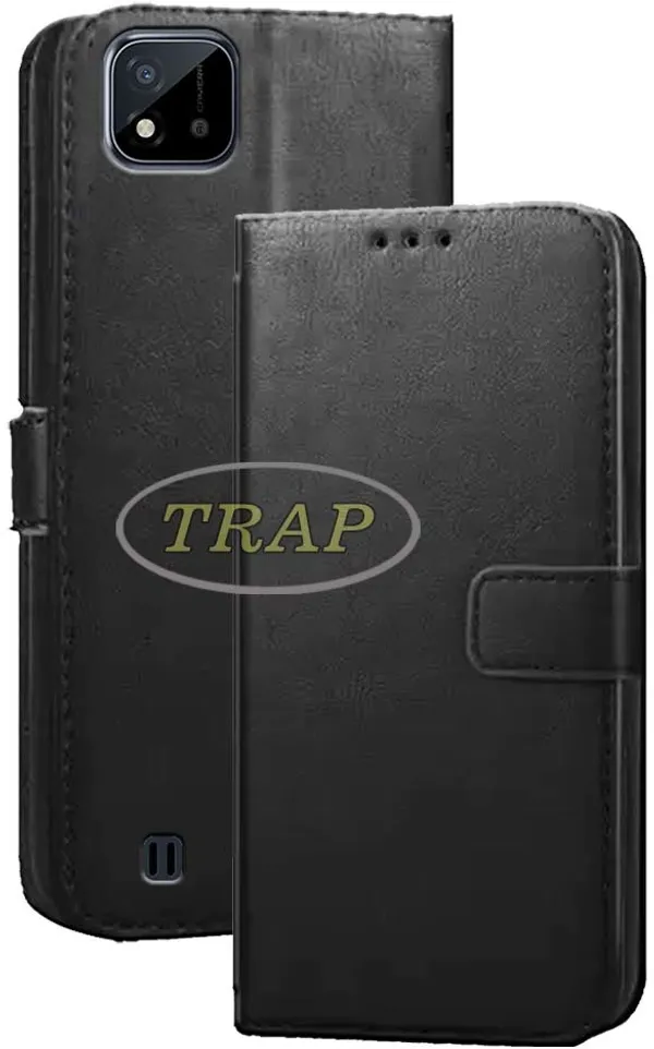 Black_Artificial_Leather_Realme_C11_New_2021_Edition_Back_Cover