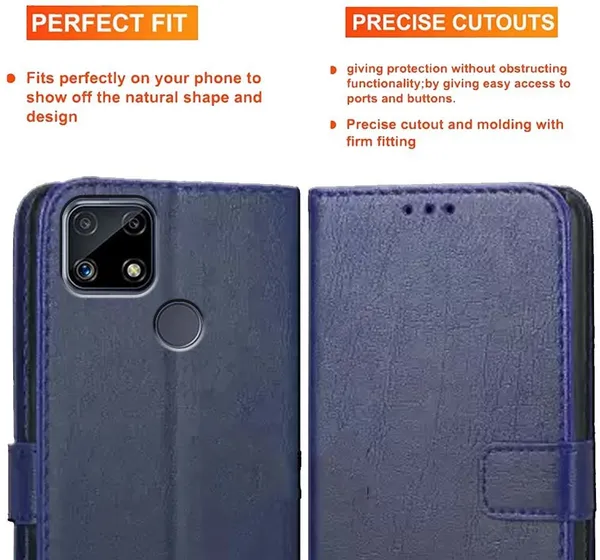 Blue_Artificial_Leather_Realme_C25S_Flip_Cover