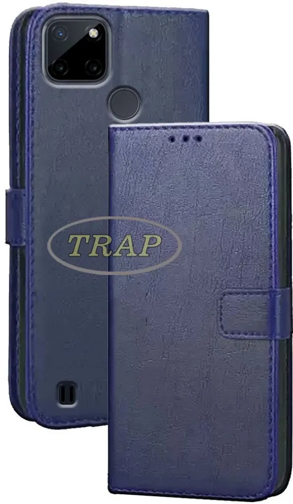 Blue_Artificial_Leather_Realme_C25Y_Back_Cover
