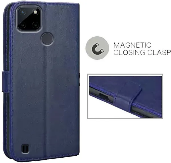 Blue_Artificial_Leather_Realme_C25Y_Back_Cover