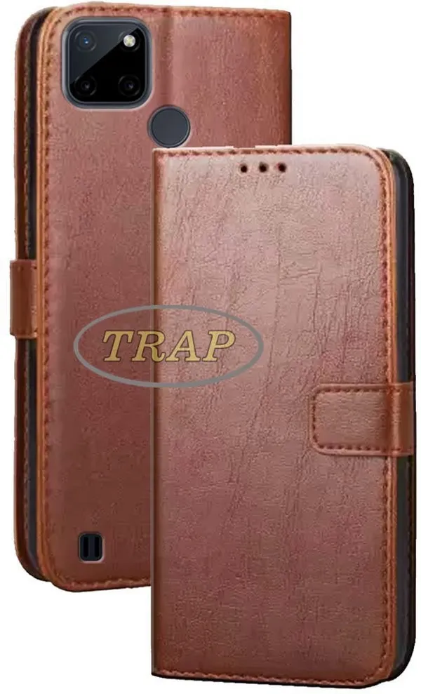 Brown_Artificial_Leather_Realme_C25Y_Back_Cover