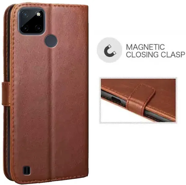 Brown_Artificial_Leather_Realme_C25Y_Back_Cover