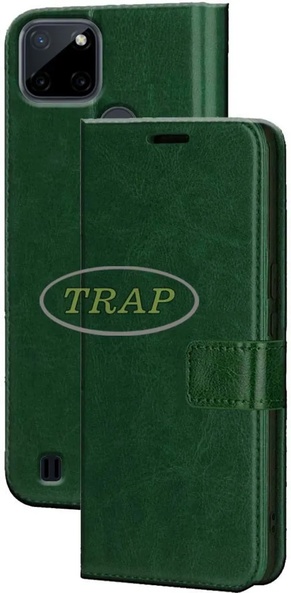 Green_Artificial_Leather_Realme_C25Y_Back_Cover