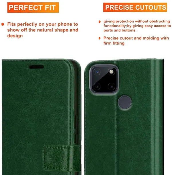 Green_Artificial_Leather_Realme_C25Y_Back_Cover