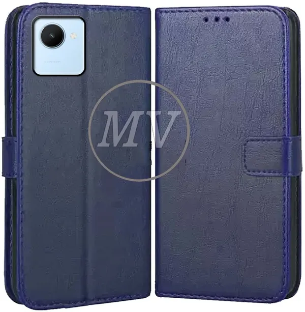 Blue_Artificial_Leather_Realme_C30_Back_Cover