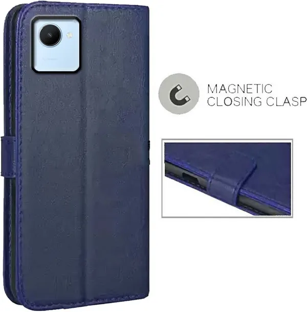 Blue_Artificial_Leather_Realme_C30_Back_Cover