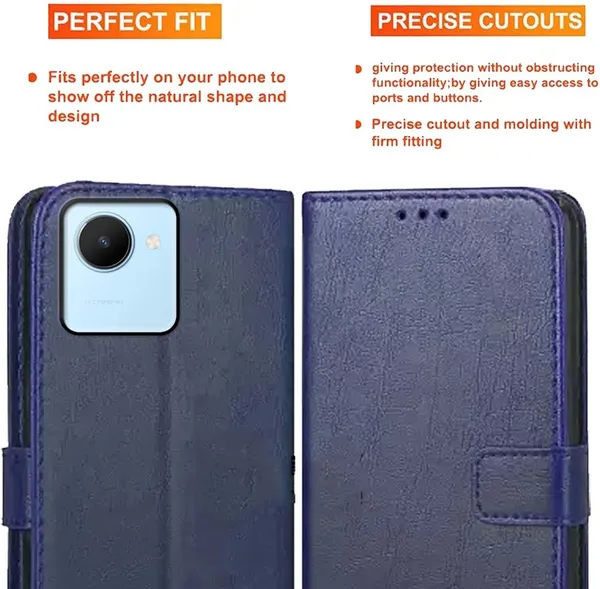 Blue_Artificial_Leather_Realme_C30S_Back_Cover