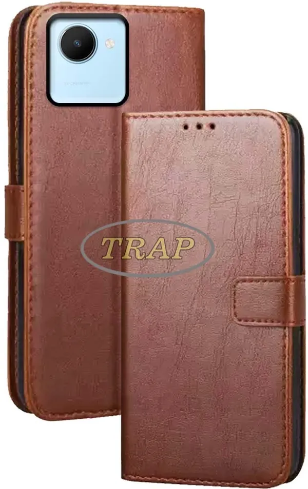 Brown_Artificial_Leather_Realme_C30S_Back_Cover