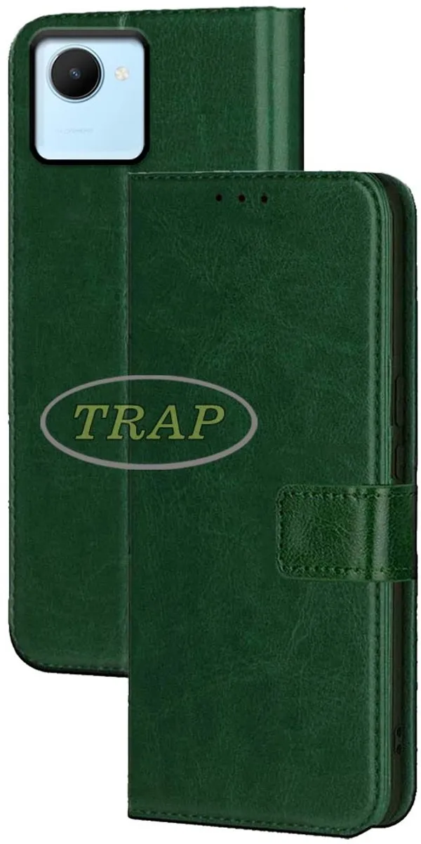 Green_Artificial_Leather_Realme_C30S_Back_Cover