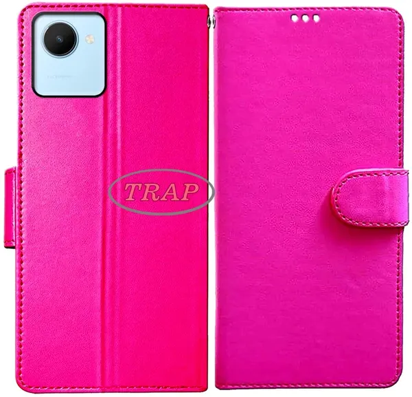 Pink_Artificial_Leather_Realme_C30S_Back_Cover