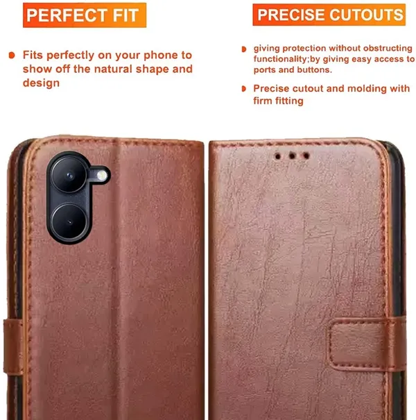 Brown_Artificial_Leather_Realme_C33_Back_Cover