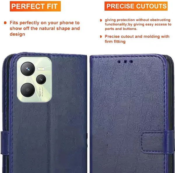 Blue_Artificial_Leather_Realme_C35_Back_Cover