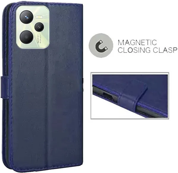 Blue_Artificial_Leather_Realme_C35_Back_Cover