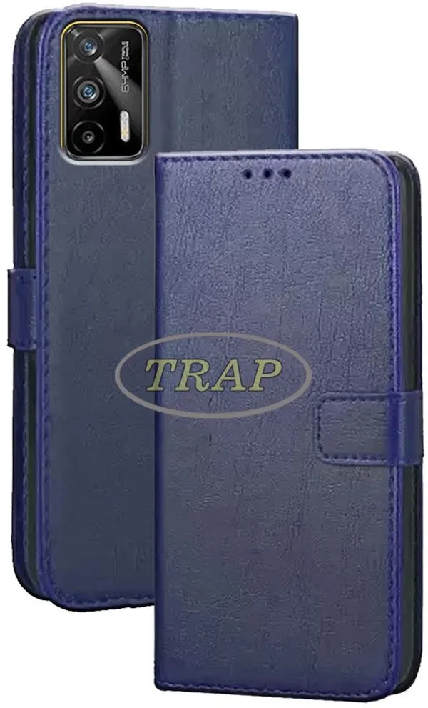 Blue_Artificial_Leather_Realme_GT_Back_Cover