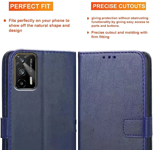 Blue_Artificial_Leather_Realme_GT_Back_Cover