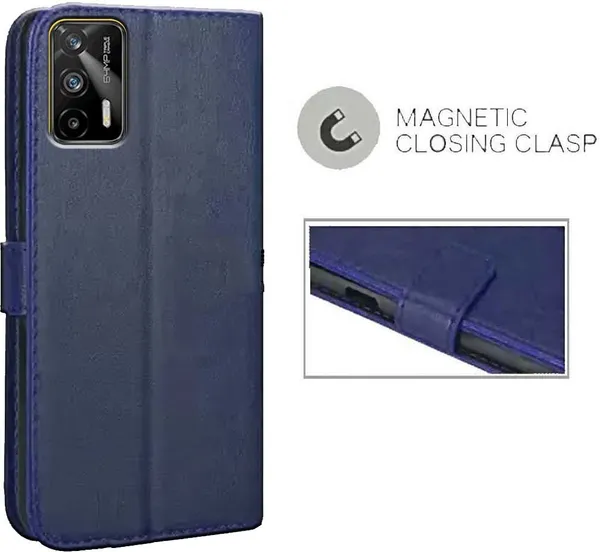 Blue_Artificial_Leather_Realme_GT_Back_Cover