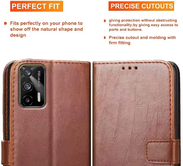 Brown_Artificial_Leather_Realme_GT_Back_Cover