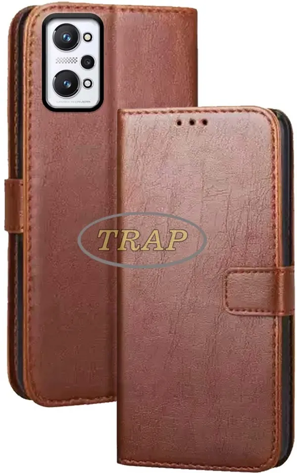 Brown_Artificial_Leather_Realme_GT_Neo_3T_Back_Cover