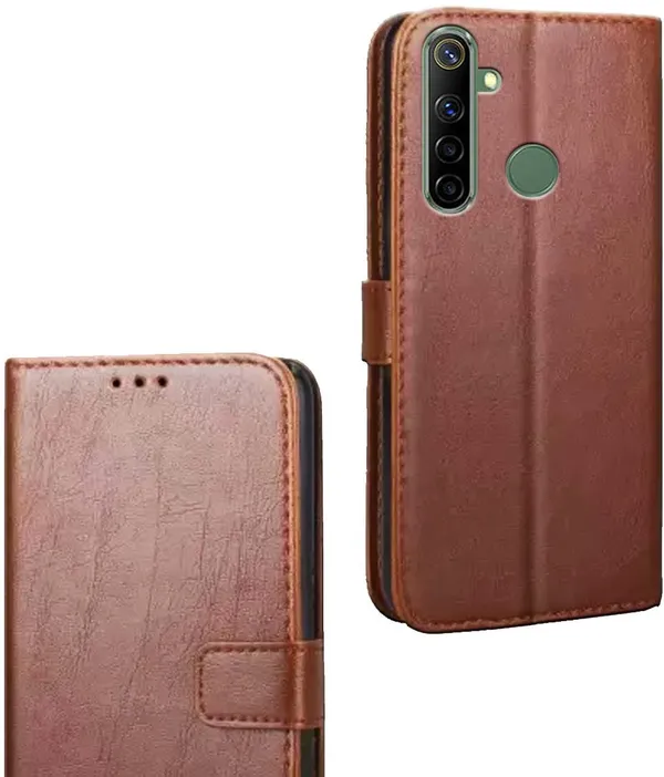 Brown_Artificial_Leather_Realme_Narzo_10_Flip_Cover