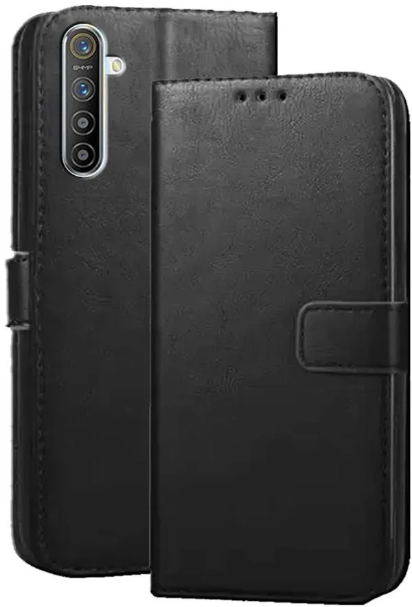 Black_Artificial_Leather_Oppo_Realme_X2_Flip_Cover