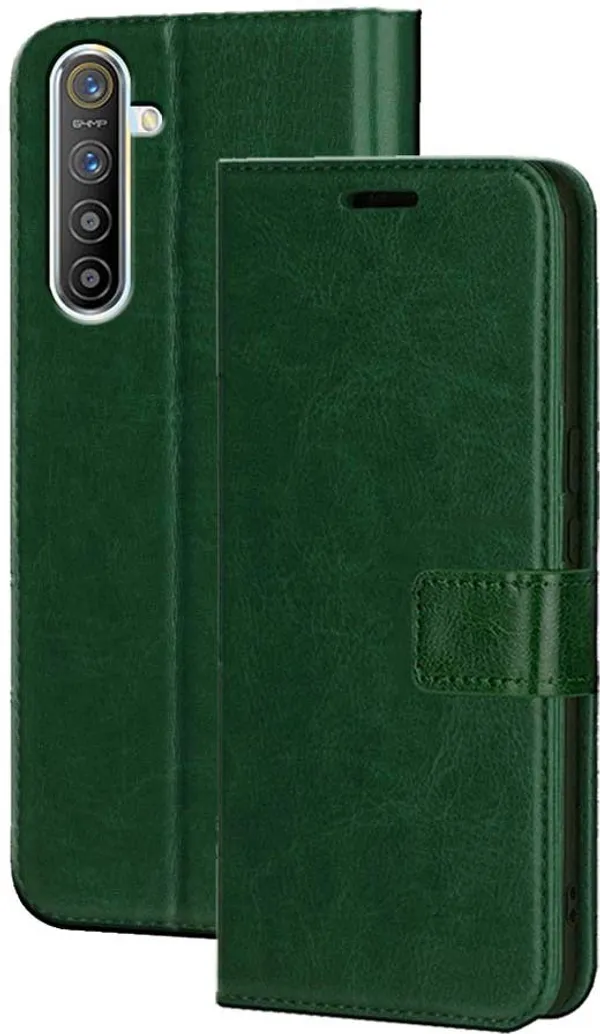 Green_Artificial_Leather_Oppo_Realme_X2_Flip_Cover