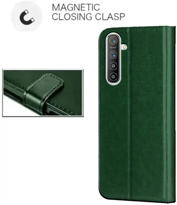 Green_Artificial_Leather_Oppo_Realme_X2_Flip_Cover