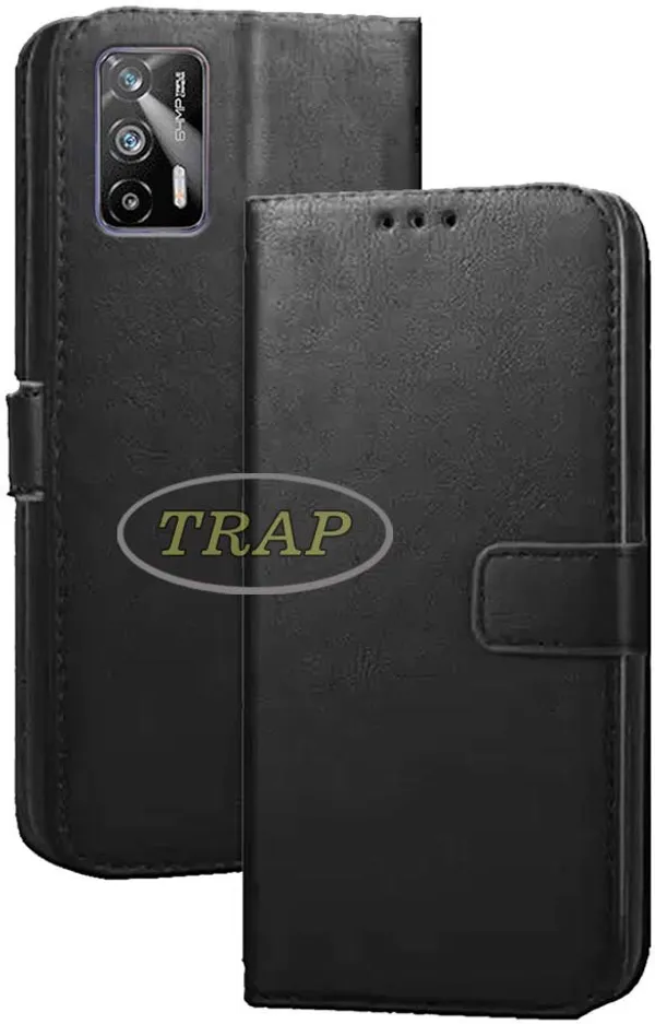 Black_Artificial_Leather_Realme_X7_Max_5G_Flip_Cover