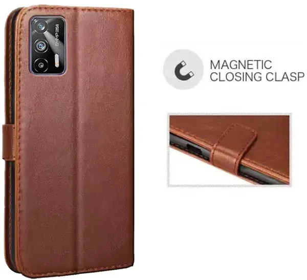 Brown_Artificial_Leather_Realme_X7_Max_5G_Flip_Cover