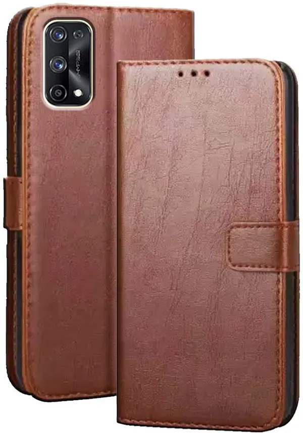 Brown_Artificial_Leather_Realme_X7_Pro_Flip_Cover