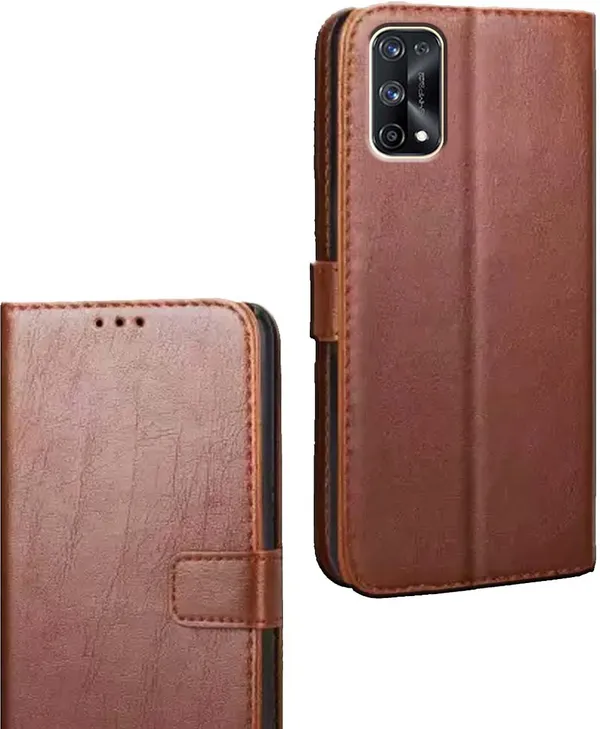 Brown_Artificial_Leather_Realme_X7_Pro_Flip_Cover