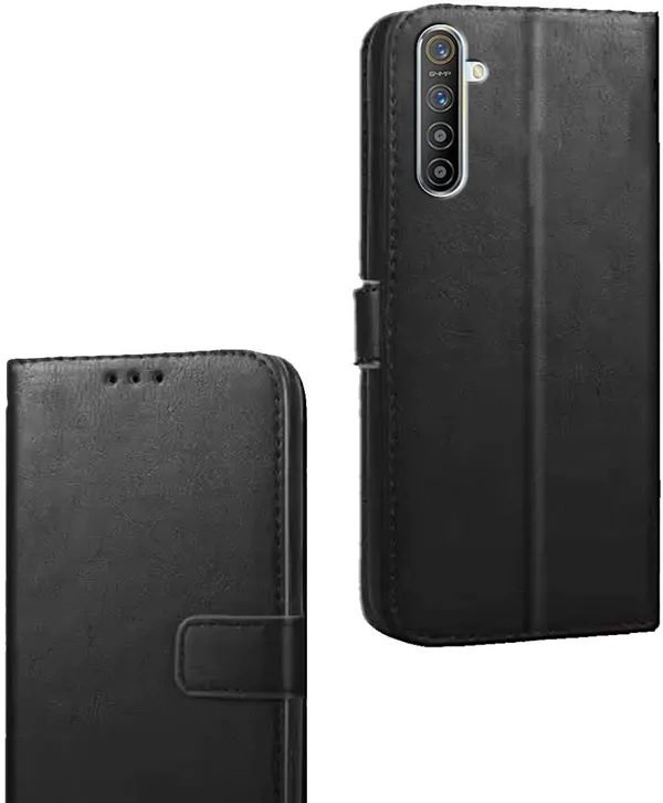 Black_Artificial_Leather_Oppo_Realme_XT_Flip_Cover