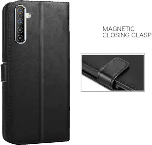 Black_Artificial_Leather_Oppo_Realme_XT_Flip_Cover