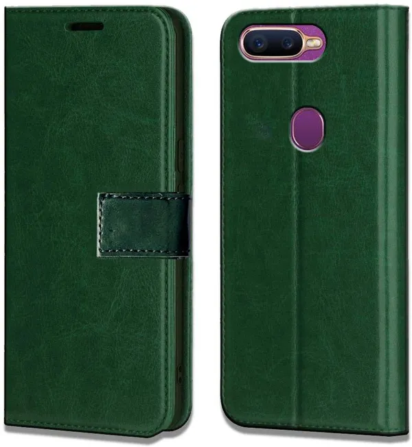 Green_Artificial_Leather_Realme_2_Pro_Flip_Cover