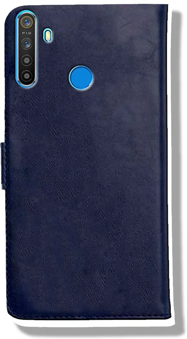 Blue_Leather_oppo_Realme_5_Flip_Cover