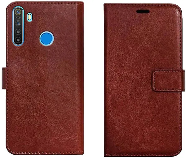 Brown_Leather_Oppo_Realme_5_Flip_Cover