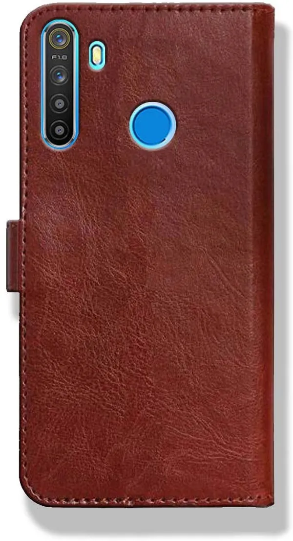 Brown_Leather_Oppo_Realme_5_Flip_Cover