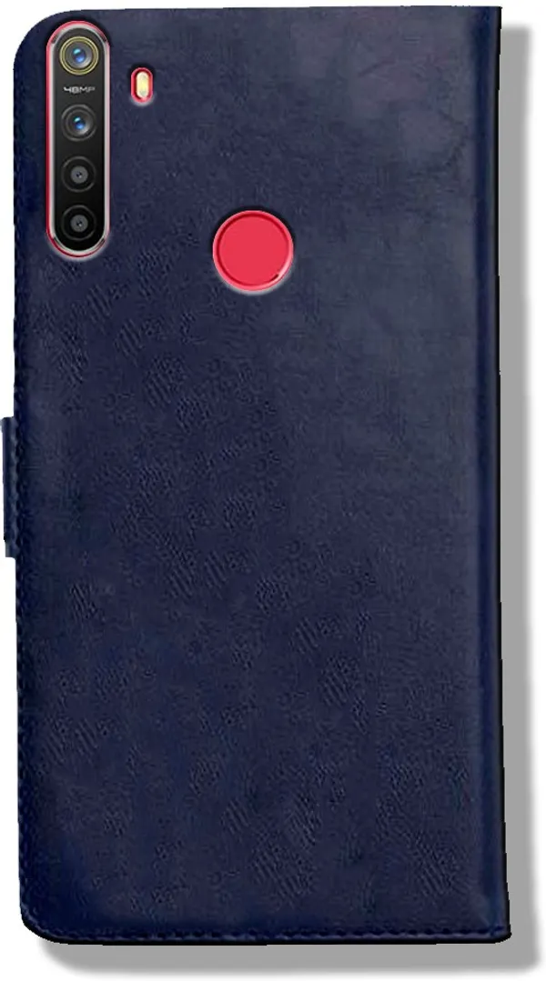 Blue_Leather_Oppo_Realme_5S_Flip_Cover